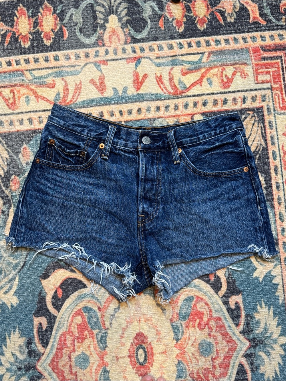 LEVI’S 501 Dark Blue Denim Jean Shorts